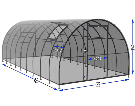 Szklarnia Tunel 3x6  profile 20x40 poliwęglanu 3mm 2