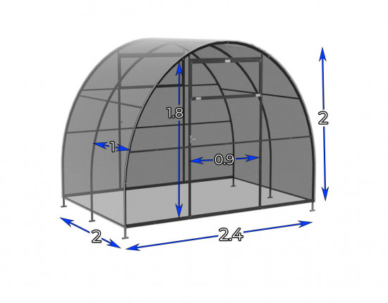 Szklarnia Tunel 2.4x2  profile 20x20 poliwęglanu 6mm 2