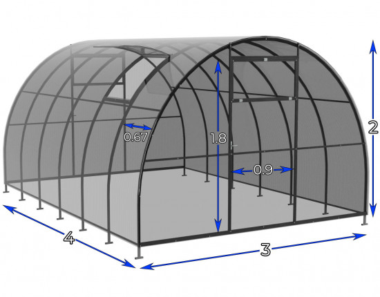 Szklarnia Tunel 3x4  profile 20x20 poliwęglanu 5mm 2