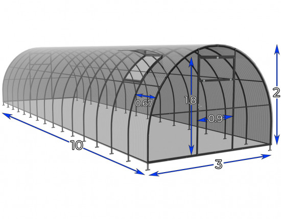 Szklarnia Tunel 3x10 profile 20x40 poliwęglanu 5mm 2